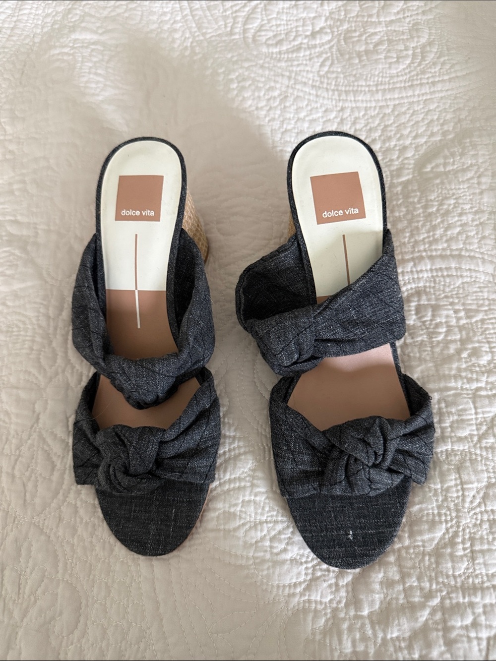 Dolce Vita Charcoal Knotted Slide Mules